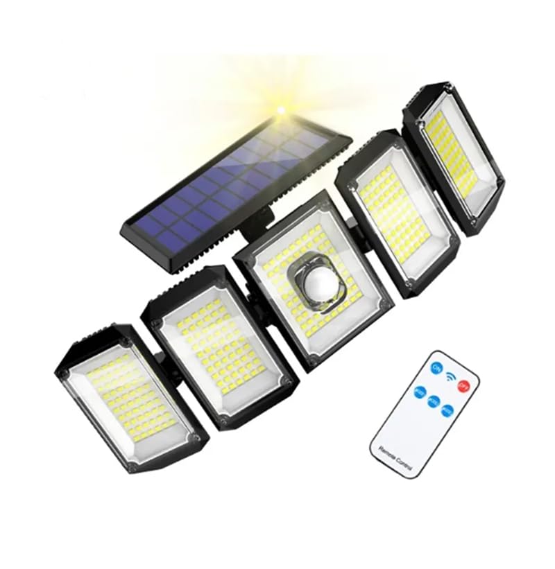 300 Led Güneş Enerjili 3 Mod Kumandalı 3 Metre Kablolu 5 Taraflı Sensörlü Solar Sokak Lambası/bahçe aydınlatma
