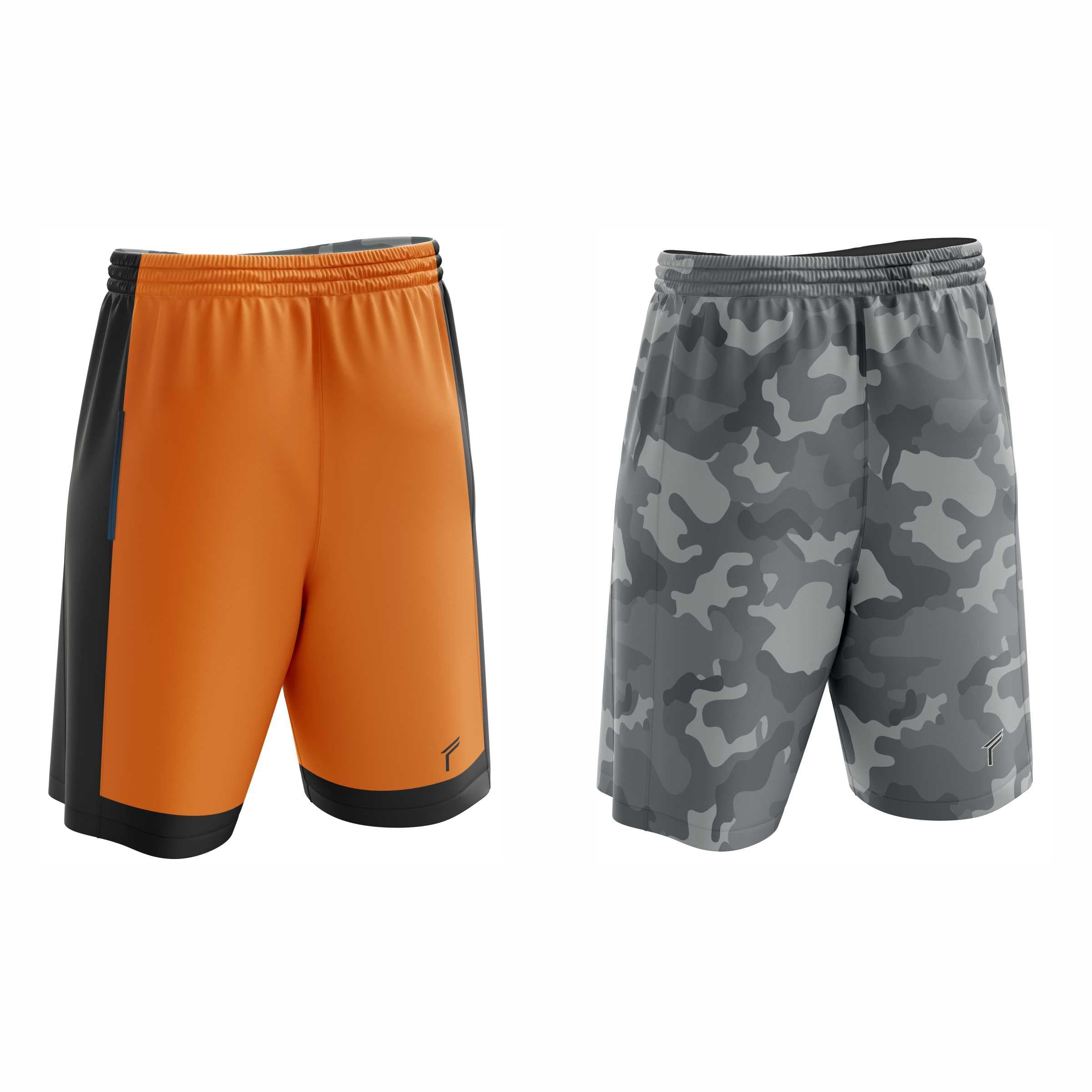 Freysport Çift Taraflı Basketbol Şortu (Turuncu Siyah, 2XL)