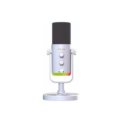 Mikrofon Podcast Vokal Kaydı Oyun İçin Dinamik USB XLR Çift Çıkışlı Profesyonel Kablosuz Mikrofon YU7 Beyaz