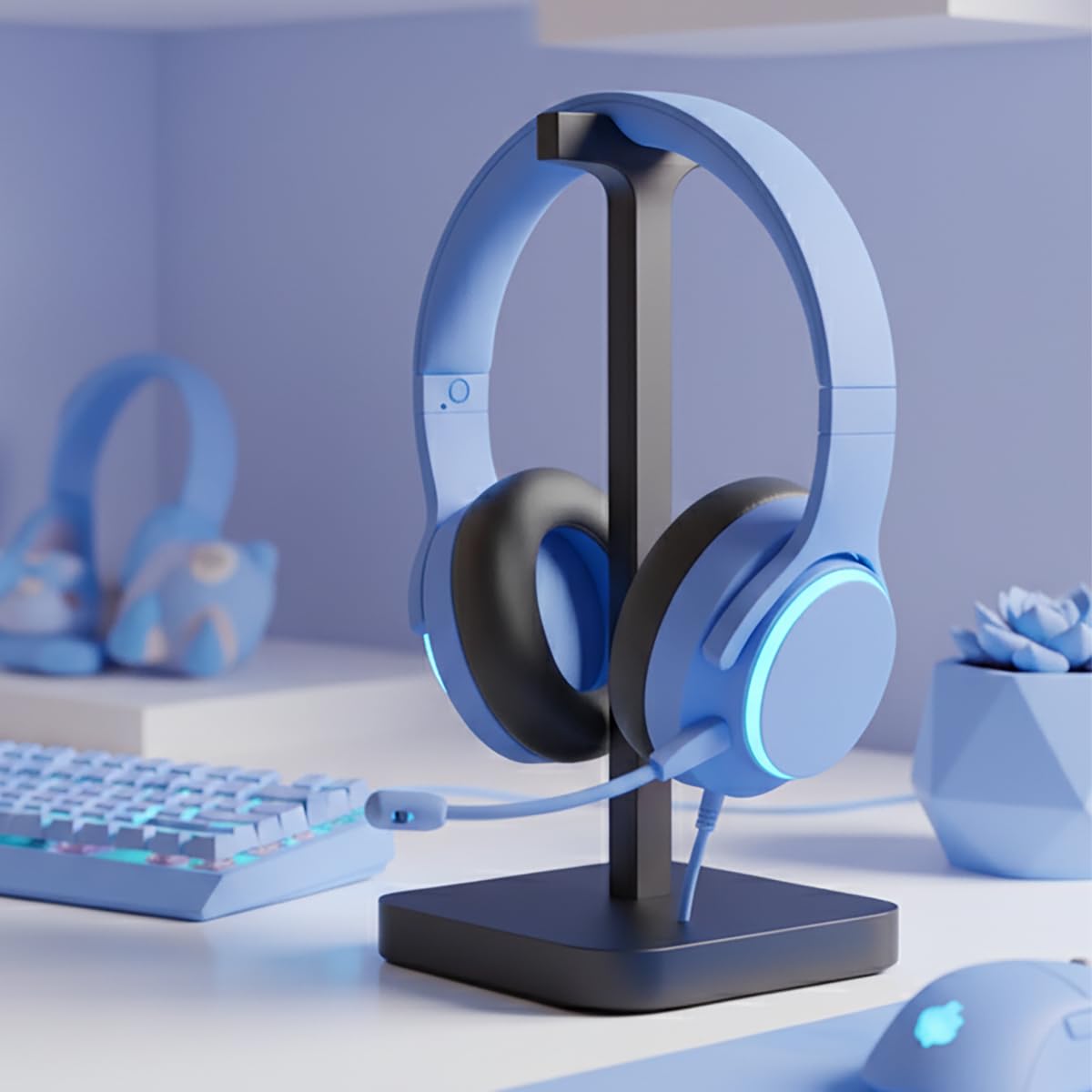 Dekoratif Kulaklık Tutucu, Gamer Kulaklık Standı 22 CM, Oyun Severler ve Ses Tutkunları İçin Mükemmel Çözüm