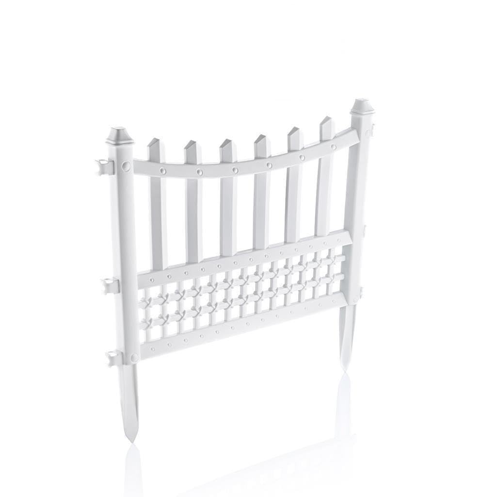 Omnipazar SY-5998 Elite Plastik Dekoratif Bahçe Çiti 12'li Set 60x55 cm Beyaz