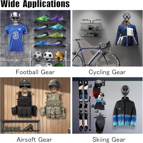 Kask Askısı - Motosiklet Kask Askısı Duvar Montajı, Masif Ahşap ve Ağır Hizmet Tipi Çelik Kask Duvar Montajı Motosiklet/Futbol/Bisiklet, Kayak/Taktik Ekipman Duvar Askısı