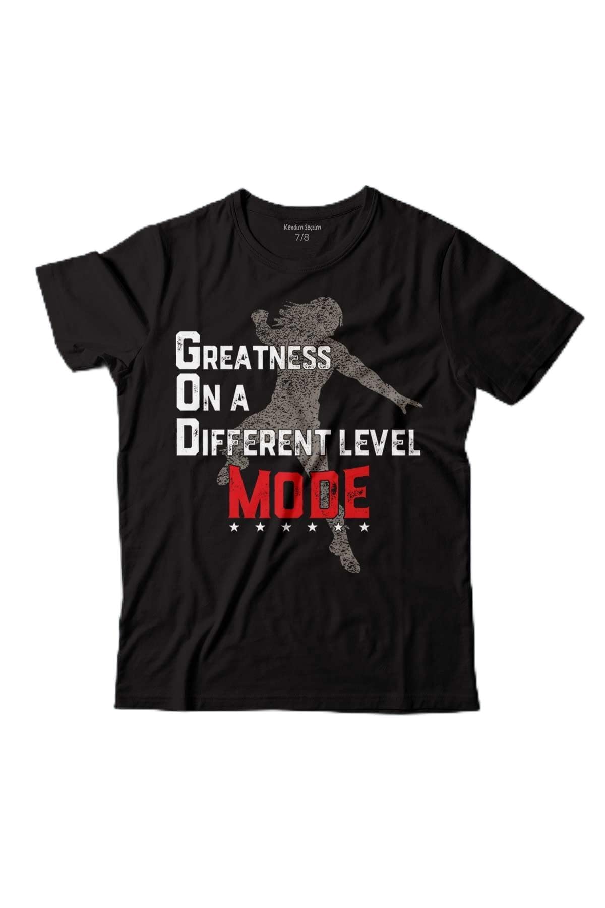 Çocuk Tişört God Mode Roman Reigns Amerikan Güreşi Spor Boks Siyah Baskılı T-shirt Siyah