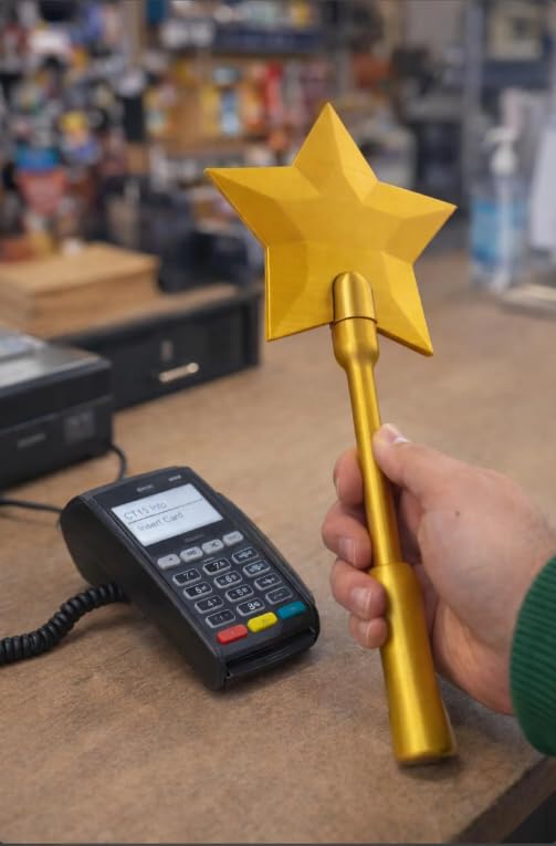 Sıradışı Sihirli Kredi Kartı Değneği – Temassız Ödeme İçin Peri Sopası Tasarımlı Kart Tutucu - Magic credit card wand sıradışı insanlara sıra dışı hediye tüm ilgiyi üzerine çeken ürün (mor)